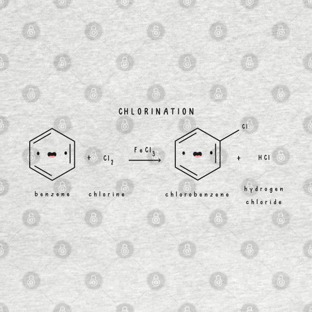 Kawaii Chlorination Of Benzene Doodle Reaction by Sofia Sava